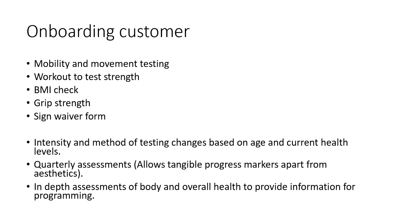 Onboarding Customer Process - Testing and Assessments